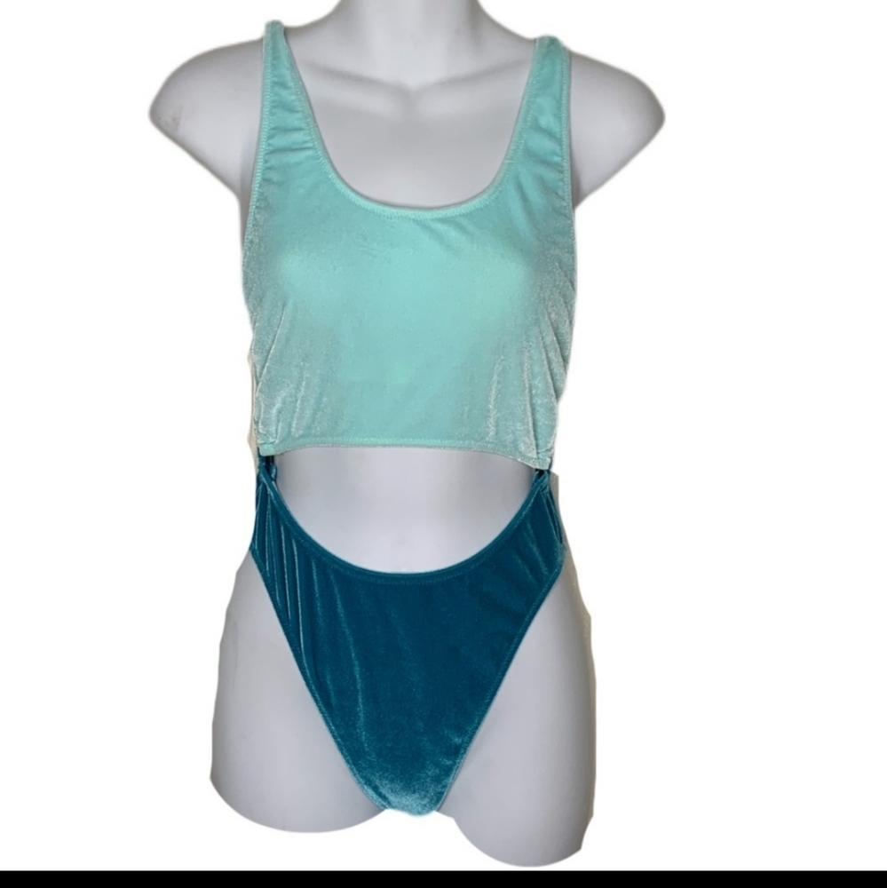 Victoria's Secret PINK Blue velvet swimsuit
